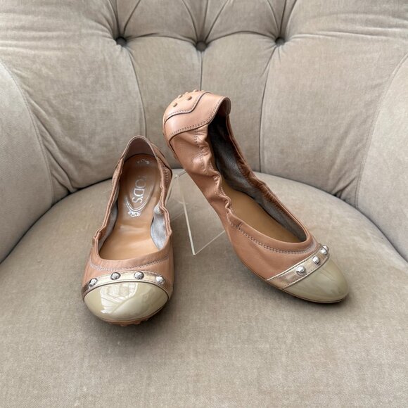 Tod's Shoes - Auth. TOD'S Italy Genuine Leather & Patent Gommino Ballet Scrunch Driving Shoes